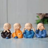 Buddha Monk Set of 4 Statue Figurines Showpiece